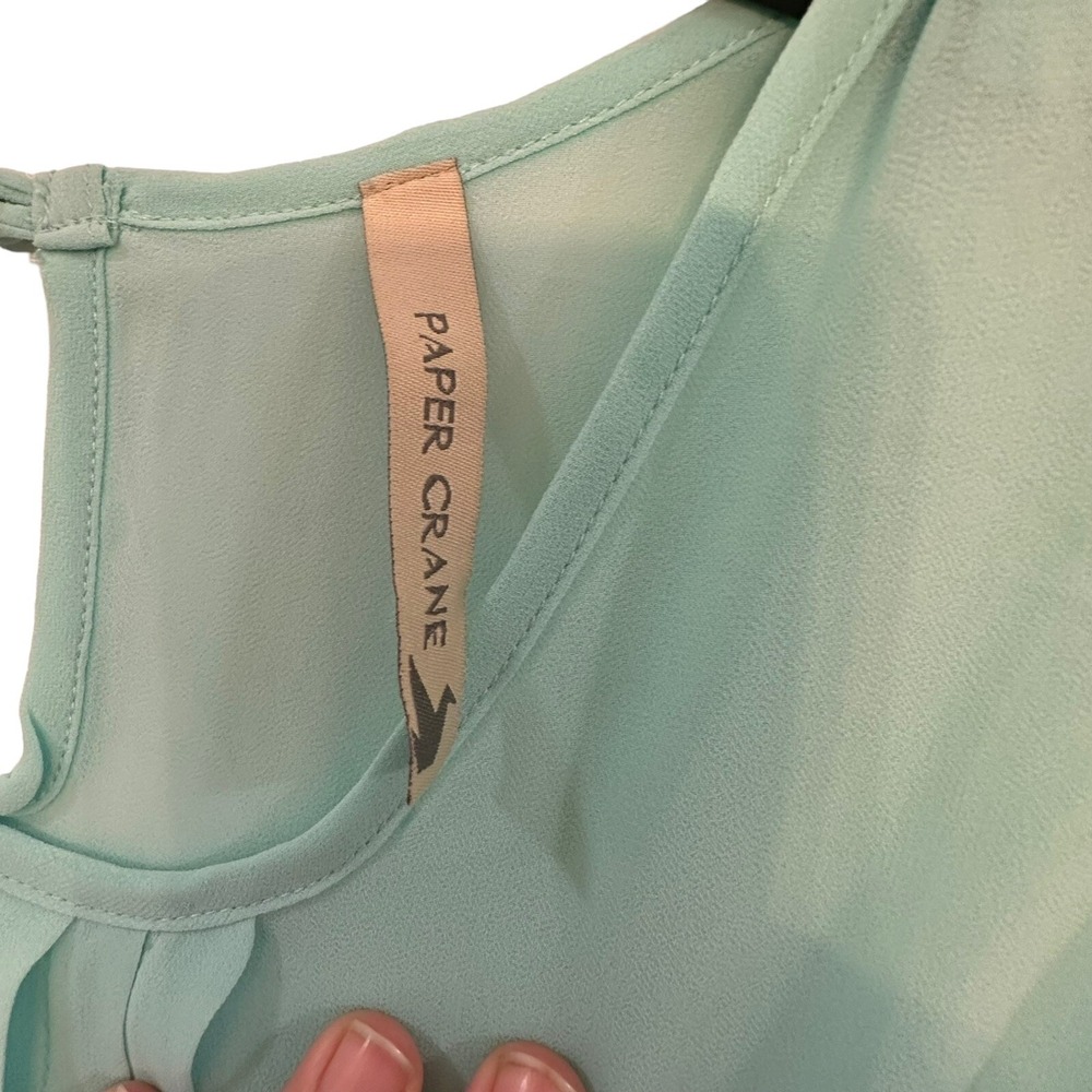 Paper Crane Mint Sheer‎ Tank Sleeveless Small - Picture 3 of 4